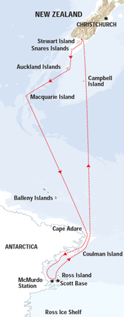 carte presque correcte du voyage - a l exception des Macquarie